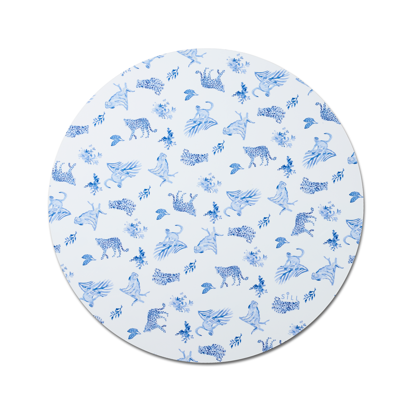 Safari Animals + French Stripe, Set of Four