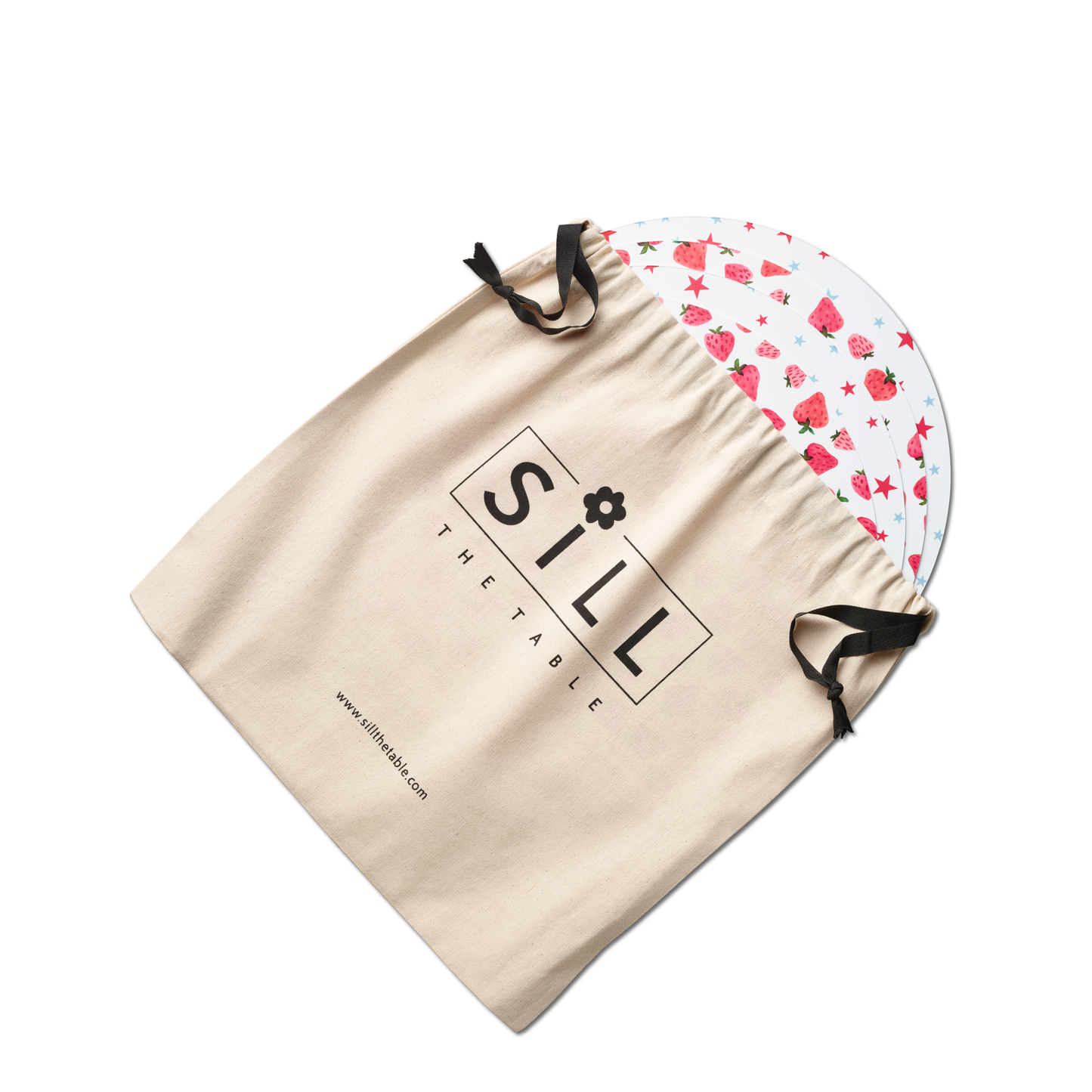 Strawberries + Stars, Set of Four