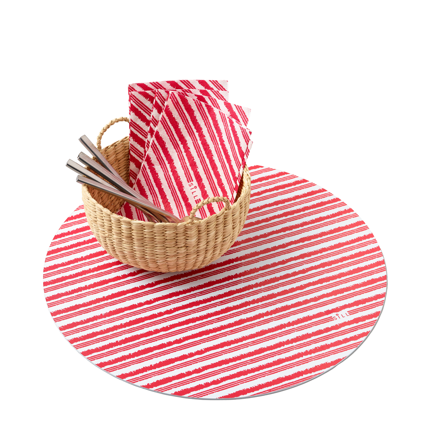 Red Stripes Napkins, Pack of 50