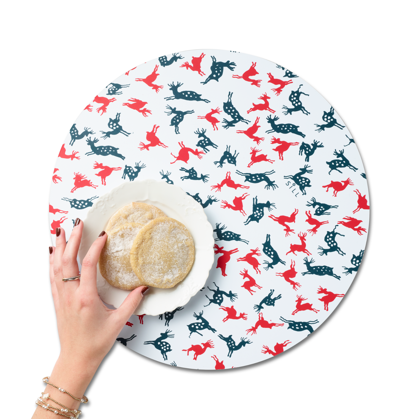 Reindeer + Plaid, Set of Four