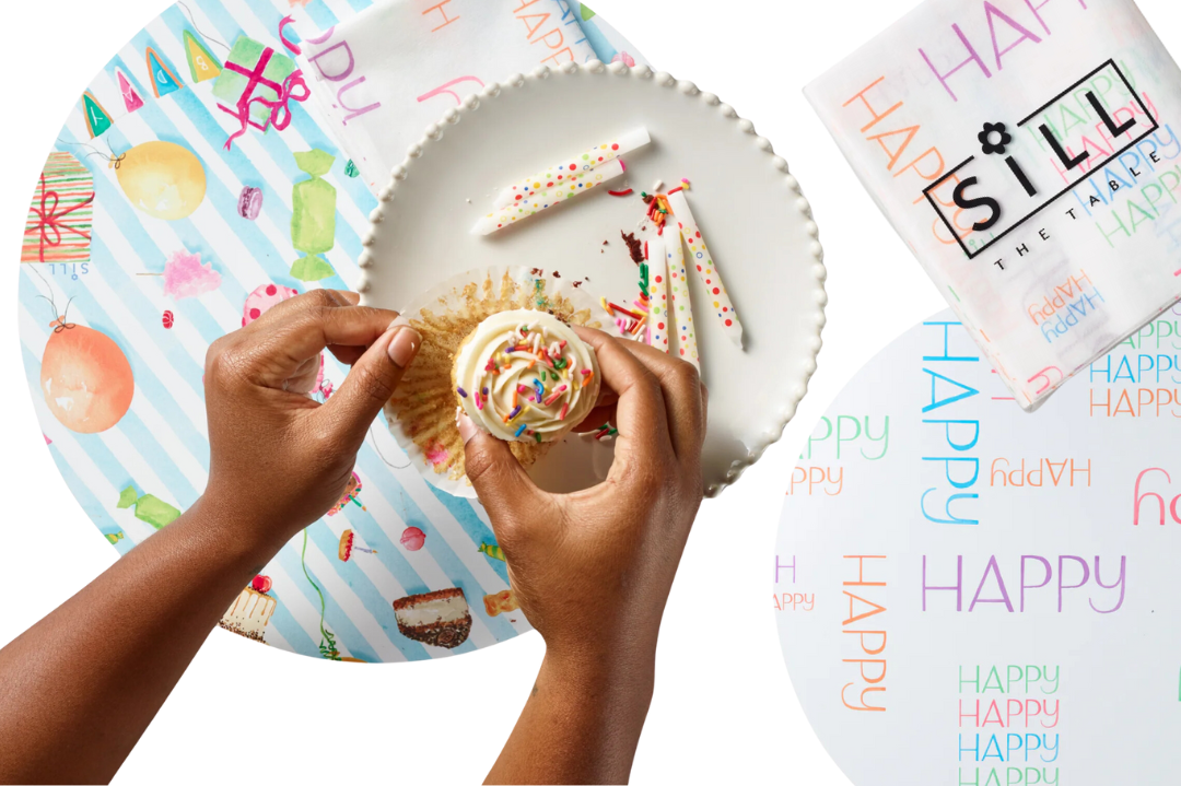 Happy Birthday Bundle, 8 Placemats + 50 Napkins (Free)